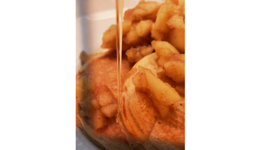 Apple Butter Silver Dollar Pancakes with Warm Apple Topping